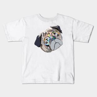 pug. pug lover. pug life. geometric. lowpoly. vector art. Kids T-Shirt